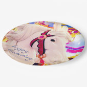 Assiettes En Carton Joyeux Script d'anniversaire Carnaval Carrousel Ho (Angle)
