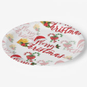 Assiettes En Carton Joyeux script de calgraphie de Noël (Angle)