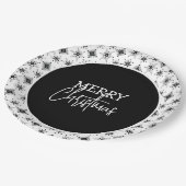 Assiettes En Carton Joyeux script de Noël Flèches noires (Angle)