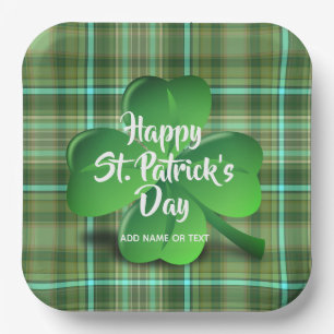 Assiettes En Carton Joyeux Shamrock de la fête de la Saint Patrick Pe