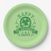 Assiettes En Carton Joyeux Shamrock de la Saint Patrick (Devant)