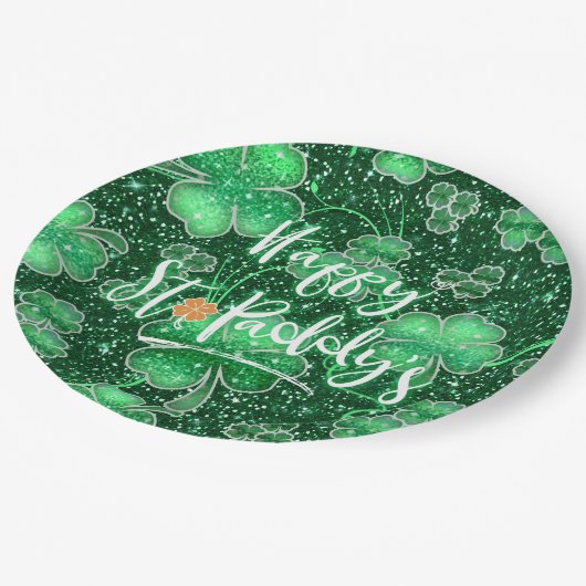 Assiettes En Carton Joyeux Shamrocks St. Paddy's ID289 (Angle)
