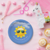 Assiettes En Carton Joyeux soleil avec arc-en-ciel et citation (Fête)