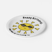 Assiettes En Carton Joyeux soleil avec lunettes de soleil Personnalisé (Angle)
