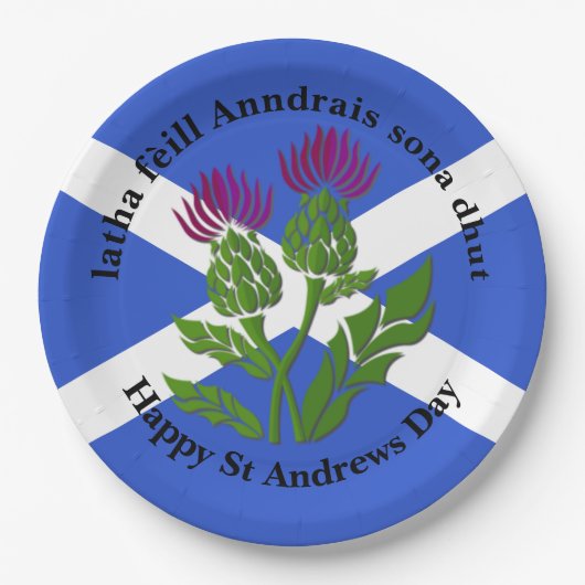 Assiettes En Carton Joyeux St Andrews Jour Drapeau gros 9" (Devant)