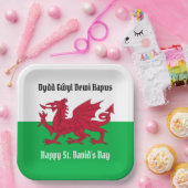 Assiettes En Carton Joyeux St. David's Day Red Dragon Gallois Drapeau (Fête)