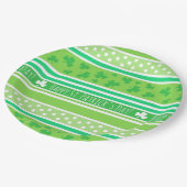 Assiettes En Carton Joyeux St. Patrick's Day Green Stripes (Angle)