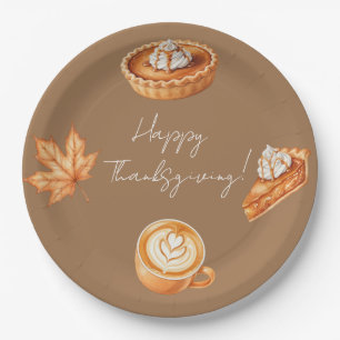 Assiettes En Carton Joyeux Thanksgiving Laisse Tarte à la Citrouille