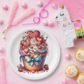 Assiettes En Carton Joyeux Valentines Day Cupcake (Fête)