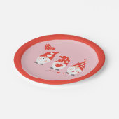 Assiettes En Carton Joyeux Valentines Jour Gnomes Rouge (Angle)