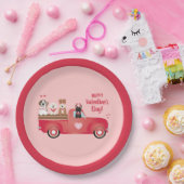 Assiettes En Carton Joyeux Valentines Jour Pickup Camion Aimer Chiens (Fête)