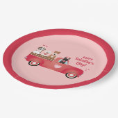 Assiettes En Carton Joyeux Valentines Jour Pickup Camion Aimer Chiens (Angle)