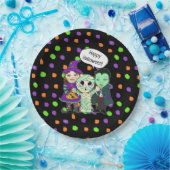 Assiettes En Carton Joyeux Vampire d'Halloween, sorcière, mère Poche (Fête)