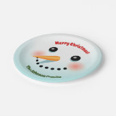 Assiettes En Carton Joyeux visage de Snowman (Angle)