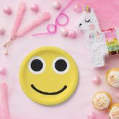 Assiettes En Carton Joyeux visage Jaune souriant Emoticon Emoji (Fête)
