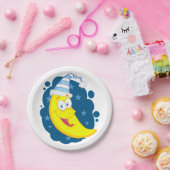 Assiettes En Carton Joyeux visage lune (Fête)