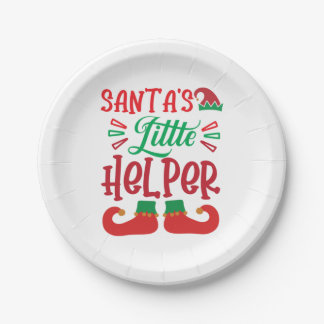 Assiettes En Carton Joyeux Xmas Père Noël Little Helper