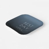 Assiettes En Carton Joyful Blue Minimalist Celebration (Angulaire)