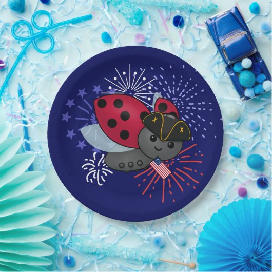 Assiettes En Carton Juillet 4 Minuteman Ladybug (Fête)