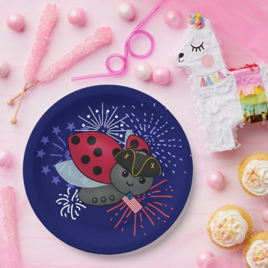 Assiettes En Carton Juillet 4 Minuteman Ladybug (Fête)