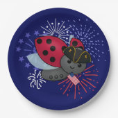 Assiettes En Carton Juillet 4 Minuteman Ladybug (Devant)