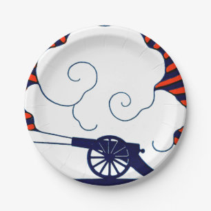 Assiettes En Carton Juillet la 4ème artillerie à tubes vintage