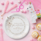 Assiettes En Carton JULIA Bohème Floral Perles & Prosecco Enterrement  (Fête)