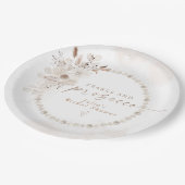 Assiettes En Carton JULIA Bohème Floral Perles & Prosecco Enterrement  (Angle)