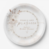 Assiettes En Carton JULIA Bohème Floral Perles & Prosecco Enterrement  (Devant)