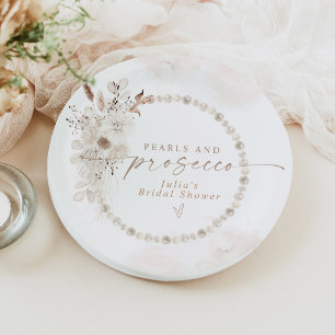Assiettes En Carton JULIA Boho Floral Perles & Prosecco Enterrement de