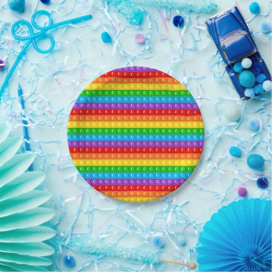 Assiettes En Carton Jumbo Pop it Rainbow Circulaire (Fête)