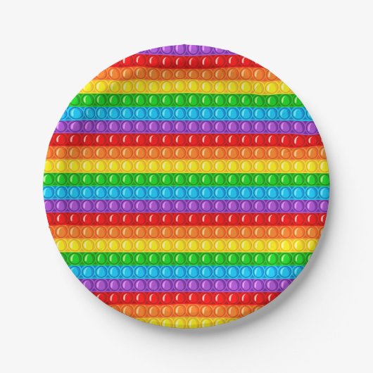 Assiettes En Carton Jumbo Pop it Rainbow Circulaire (Devant)