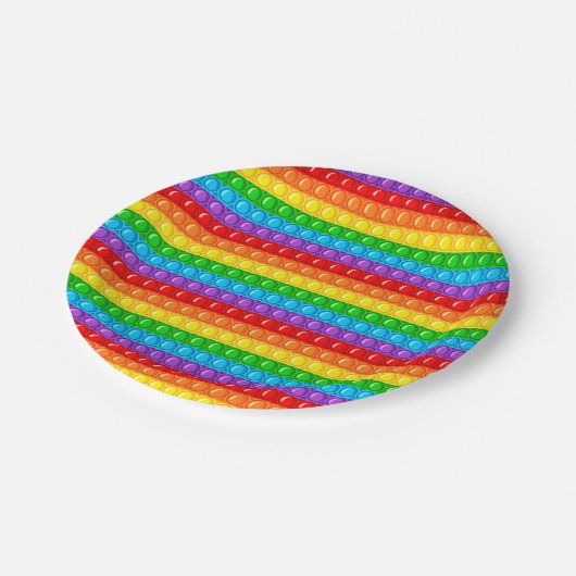 Assiettes En Carton Jumbo Pop it Rainbow Circulaire (Angle)