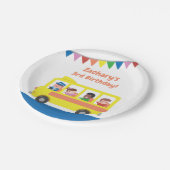 Assiettes En Carton Jumelage de drapeaux scolaires Jaune Anniversaire  (Angle)