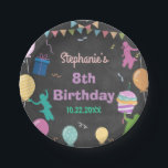 Assiettes En Carton Jump Birthday Chalkboard Kid Trampoline Party<br><div class="desc">Personnalisez cet impressionnant sticker Jump Birthday Chalkboard Kid Trampoline Party avec vos détails facilement et rapidement. Tous les textes sont modifiables ! Pour une personnalisation plus avancée de ce design,  il suffit de sélectionner le bouton "Customiser / Personnaliser ce modèle" ci-dessus ! Objets correspondants disponibles dans la collection !</div>