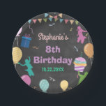 Assiettes En Carton Jump Birthday Chalkboard Kid Trampoline Party<br><div class="desc">Personnalisez cet impressionnant sticker Jump Birthday Chalkboard Kid Trampoline Party avec vos détails facilement et rapidement. Tous les textes sont modifiables ! Pour une personnalisation plus avancée de ce design,  il suffit de sélectionner le bouton "Customiser / Personnaliser ce modèle" ci-dessus ! Objets correspondants disponibles dans la collection !</div>