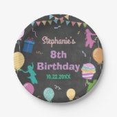 Assiettes En Carton Jump Birthday Chalkboard Kid Trampoline Party (Devant)