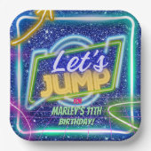 Assiettes En Carton Jump Party Bounce Neon Trampoline Park (Recto)