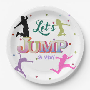 Assiettes En Carton Jump Trampoline Colorée fête d'anniversaire