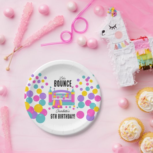 Assiettes En Carton Jumping Bouncy Castle Girls Birthday Party (Fête)