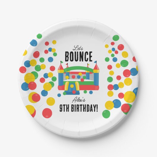 Assiettes En Carton Jumping Bouncy Castle Kids Bounce Anniversaire (Devant)