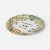 Assiettes En Carton Jungle Animaux 1er Anniversaire Plaques papier fêt (Angle)