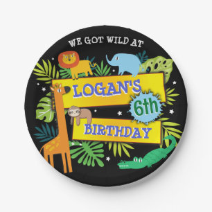 Assiettes En Carton JUNGLE ANIMAUX SAFARI ZOO Livre d'anniversaire