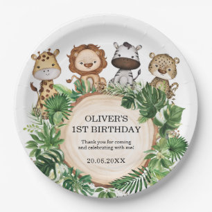 Assiettes En Carton Jungle Animaux Sauvage Safari Verdure Anniversaire