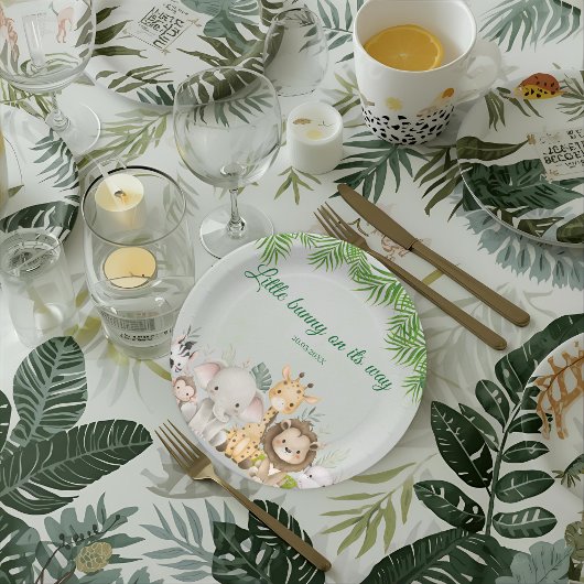 Assiettes En Carton jungle bébé garçon douche sauvage tropicale Invita
