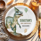Assiettes En Carton Jungle Dinosaur T Rex 3e fête d'anniversaire
