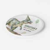 Assiettes En Carton Jungle Dinosaur T Rex 3e fête d'anniversaire (Angle)