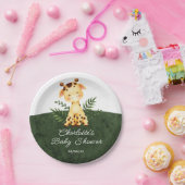 Assiettes En Carton Jungle Giraffe Baby shower 7" Plaque (Fête)