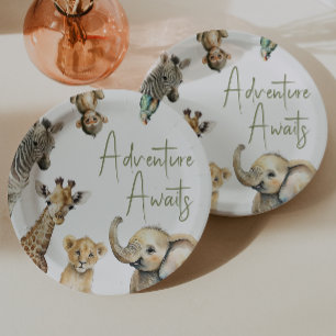 Assiettes En Carton Jungle Safari Adventure Await Baby shower