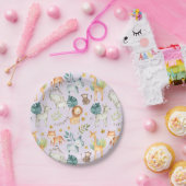 Assiettes En Carton Jungle safari animaux violet fille 2e anniversaire (Fête)